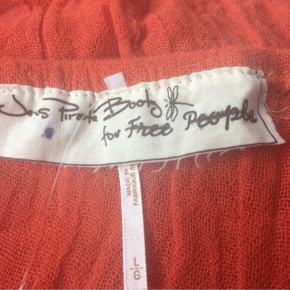 NEW Jen’s Pirate Booty x Free People One Shoulder Crop Top Orange Size Large - Picture 8 of 8